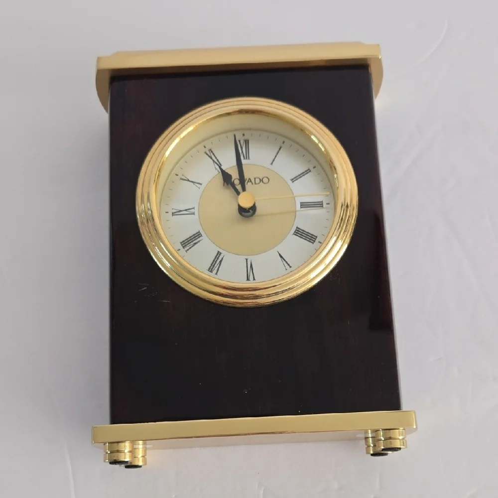 Movado Elegant Gold and Dark Brown Wall Clock - Picture 7 of 9